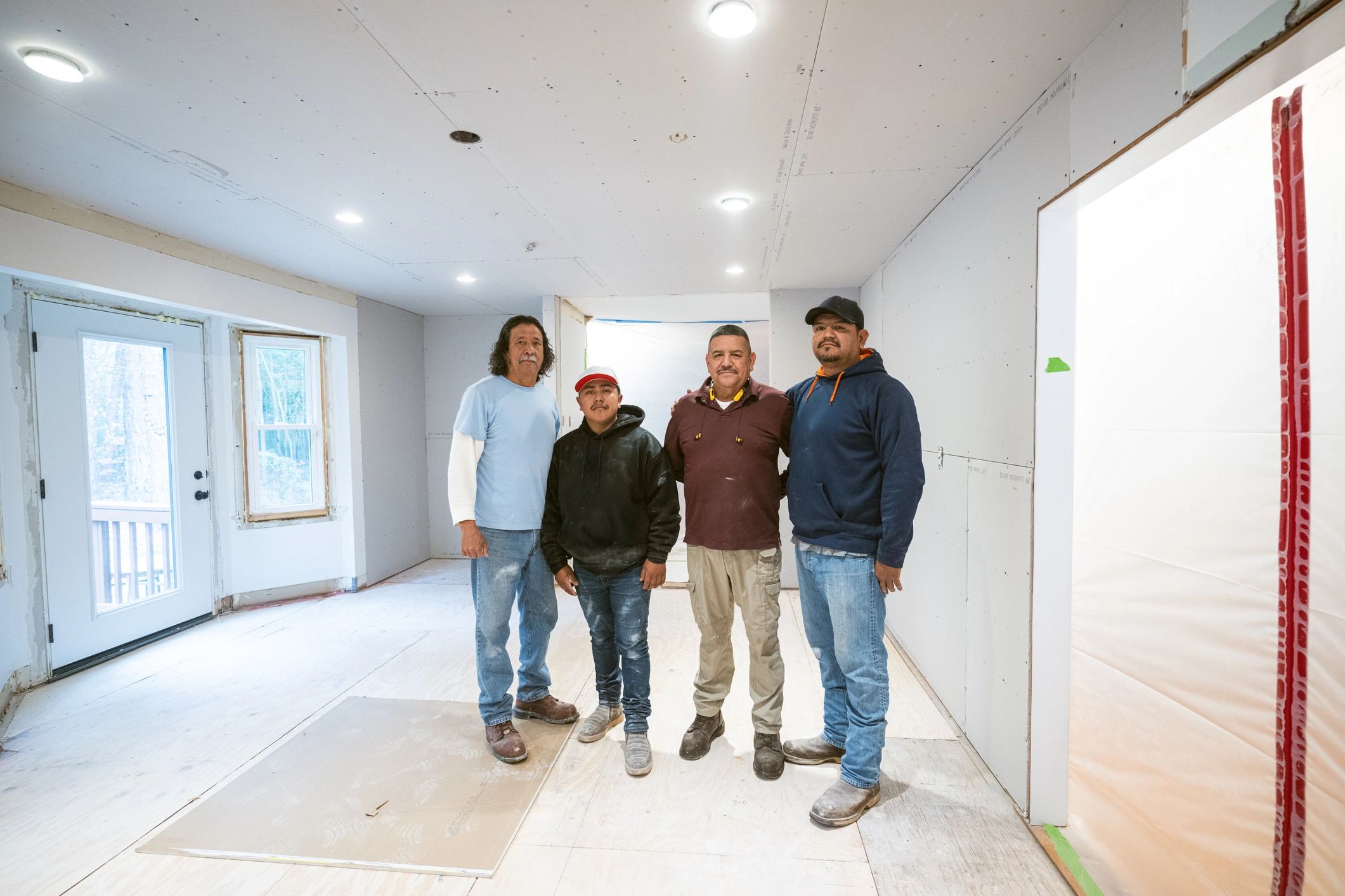 Construction team on residential project